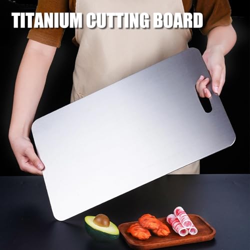 Zaucet 12" x 9" Titanium Cutting Board - Pure, Double-Sided, Non-Toxic Kitchen Chopping Surface