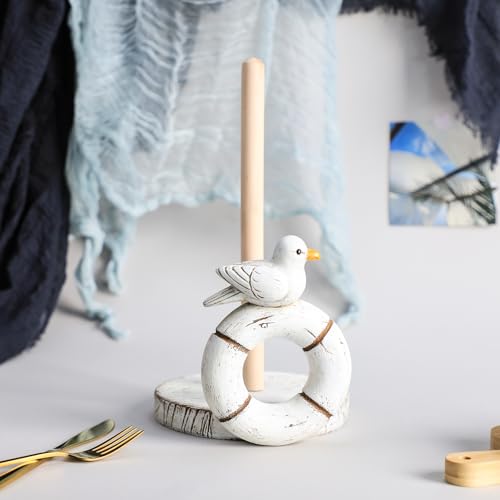 Bicuzat Retro Seagull Paper Towel Holder Stand, Resin Seagull Craft Decor