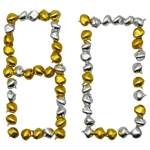 Mini Gold and Silver Jingle Bells 14mm (80 Pack) for Craft & Holiday Decorations