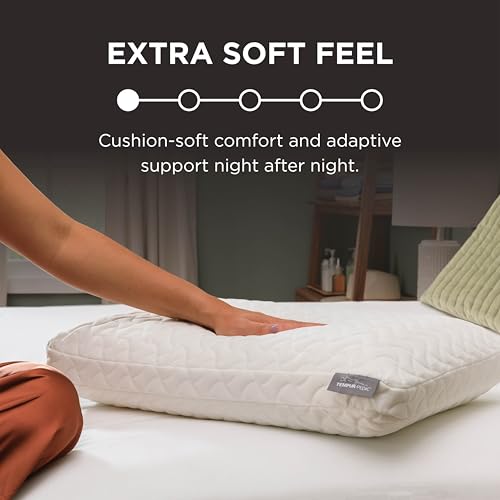 Tempur-Pedic TEMPUR-Cloud Standard Pillow - White, Soft Support, Removable Cover