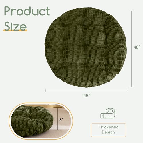 HIGOGOGO Green Papasan Chair Cushion 48 Inch Supportive Corduroy Cover