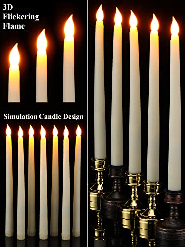 Treela Ivory Flameless LED Taper Candles Bulk 11 Inch Classic Safe Decor
