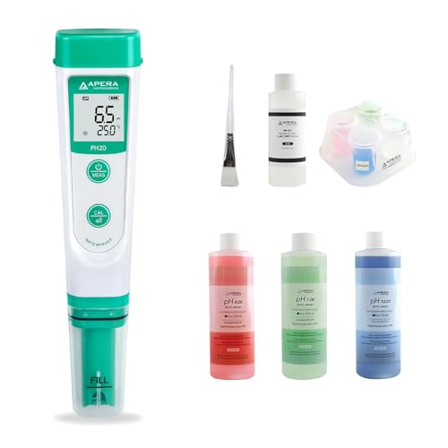 pH Meter Test Kit with Calibration Solutions & Probe Care Combo - Apera AI209-T