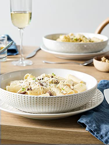LE TAUCI Joanna 9-Inch Arctic White Ceramic Pasta Bowls Set of 4 – Large Salad & Serving Bowls