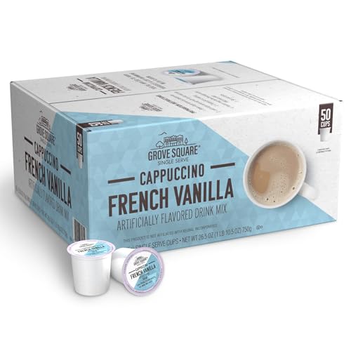 French Vanilla Coffee Pods - Single Serve Cappuccino Cups, 50 Count