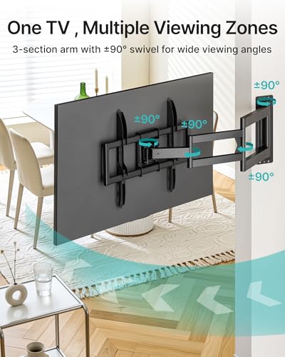 Pegzone 38-Inch Extra Long Extension TV Wall Mount for 37-86 Inch Screens – Heavy Duty Full Motion with Tilt & Swivel, Supports Up to 110 lbs