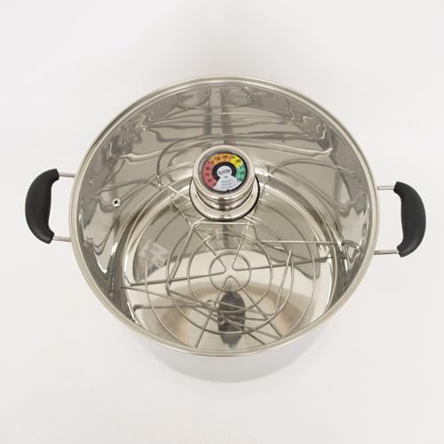 Lehman's 21.5-Quart Stainless Steel Water Bath Canner with Pressure Gauge - Silver