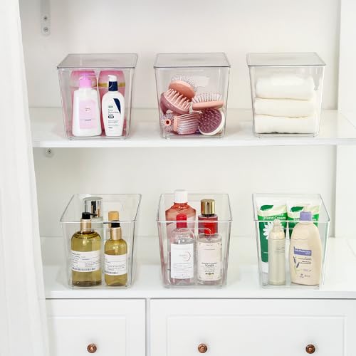 XL Stackable Clear Storage Bins with Lids - 16 Pack, 13" x 7.4" x 7"