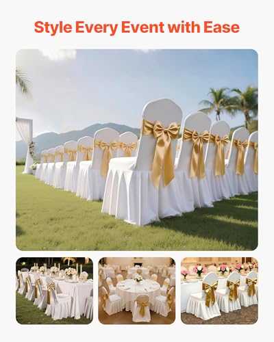 VEVOR White Stretch Chair Covers 30PCS for Wedding & Event Seating