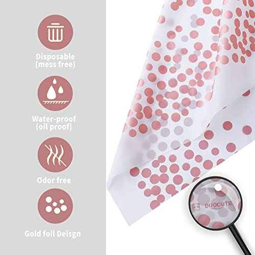 108"x54" 2 Packs Rose Gold White Tablecloth for Parties Rectangle Table, Dot Confetti Rectangular Plastic Table Cover, Thanksgiving Christmas, Wedding, Anniversary, Baby Shower, Birthday