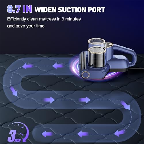 Gxzsk Mattress Vacuum Cleaner Handheld Bed Vacuum with UV-C Light - Bluish Purple