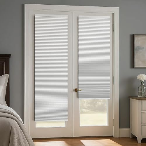LazBlinds No-Drill Cordless Blackout Cellular Shade for Doors 22x78 White