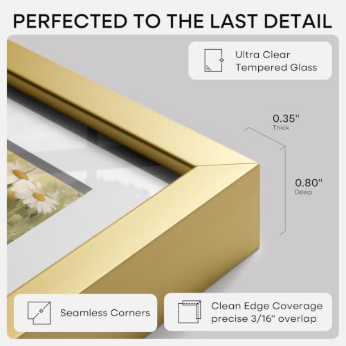 Champagne Gold Poster Frame 27x40 with White 24x36 Mat - Homeforia