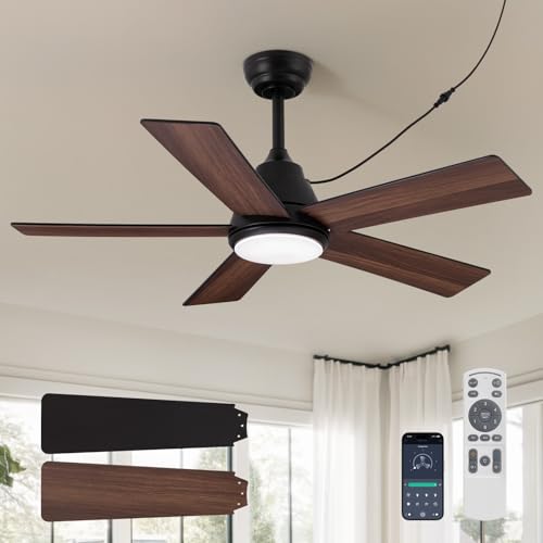 SPACORA 42 Inch Ceiling Fan with Light & Remote, Noiseless DC Motor, Indoor/Outdoor
