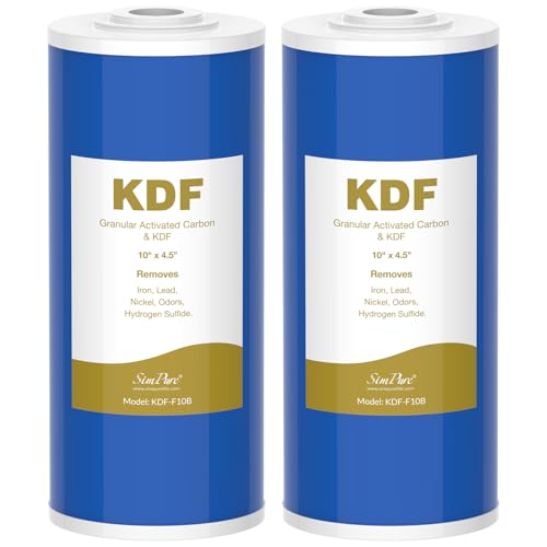 10 Inch x 4.5 Inch Whole House KDF & GAC Water Filter Cartridge - 2 Pack