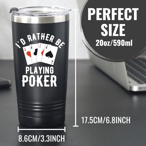 Onebttl Rather 20oz Poker Tumbler Gift Box – Spill-Proof BPA Free Stainless Steel for Poker Lovers