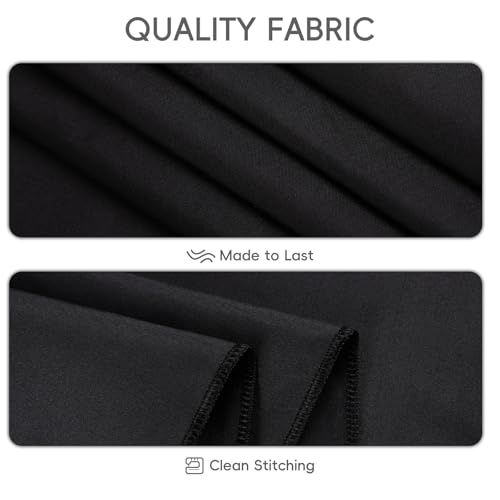Black Tablecloth 8 Pack - 60 x 102 Inch Polyester Rectangular Cover for 6ft Tables - Wrinkle Resistant & Washable