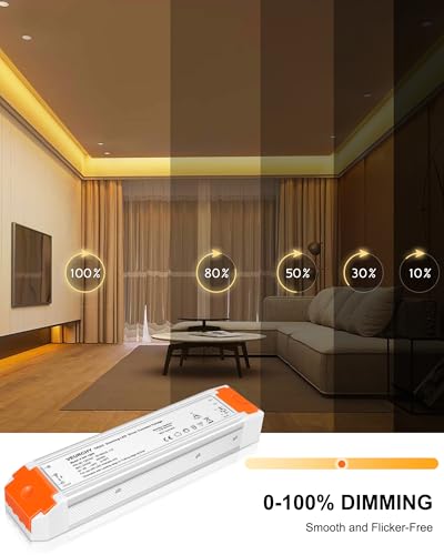 VEURCHY 120W 24V Dimmable LED Driver 120-24 / 1.0 for LED Strip Lights