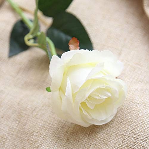 Real Touch Mini PU Tulips Bouquet - Premium Artificial Flowers for Wedding, Home & Event Decor (Set of 30, Cream White)