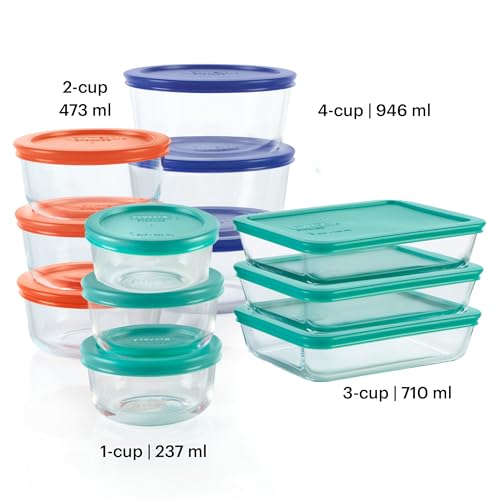 Pyrex Simply Store 12-Pack Glass Food Storage Containers Set - Assorted Sizes