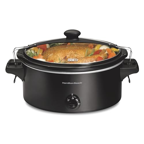 Hamilton Beach 6 Quart Stay or Go Portable Slow Cooker with Locking Lid - Black