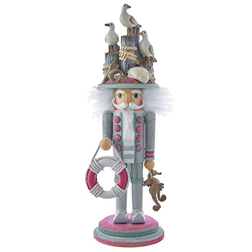 18-Inch Hollywood Seagull Coastal Nutcracker - Hand-Painted, Seaside Decor