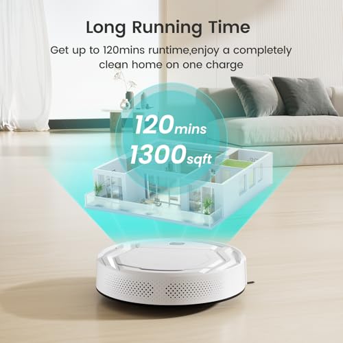 White Lefant M210 Pro Robot Vacuum Cleaner with Powerful Suction & 6 Cleaning Modes