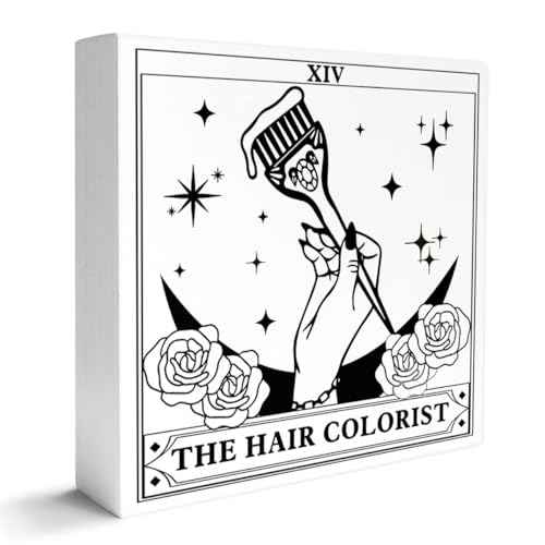 Hairstylist Gifts for Women Men, Hair Dresser Stylist Appreciation Birthday Christmas Graduation Gifts Hair Dresser Salon Station Desk Decor, The Hair Colorist, Wooden Box Sign