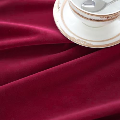 ZIWUROAD Red Waterproof Velvet Rectangle Christmas Tablecloth 70x140"