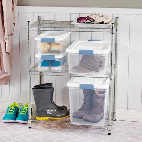 Sterilite 25 Quart Latching Storage Bin - Clear Plastic Box 6 Pack