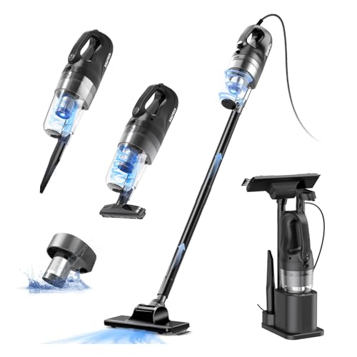SOWTECH 6-in-1 Corded Vacuum Cleaner for Hard Floors & Pet Hair - Lightweight & Portable StickVac