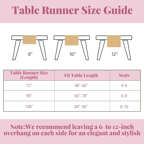 Alsoo Pink 90" x 13" Gingham Table Runner - Farmhouse Cotton Linen Decor