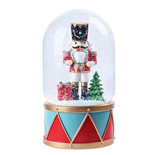 MUMTOP Nutcracker Snow Globe with Music & Lights, Swirling Glitter Christmas Decor