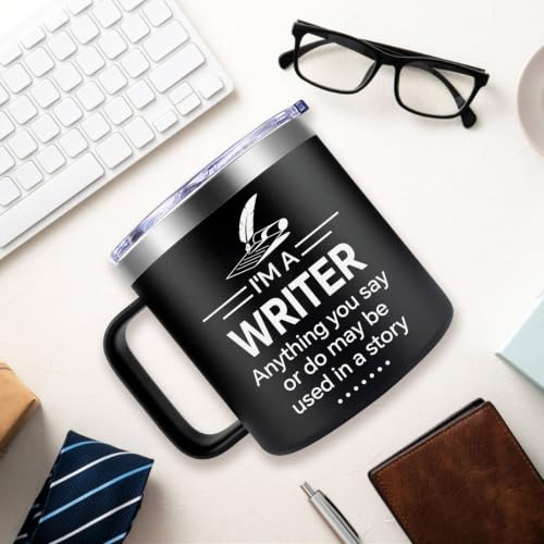 Fufendio Writer Gifts Coffee Mug Black 14oz - Perfect for Authors & Writers