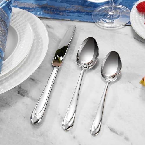 KEAWELL Astra Silverware Set 20/45/65-Piece Flatware Tableware, Silver - Variation 45