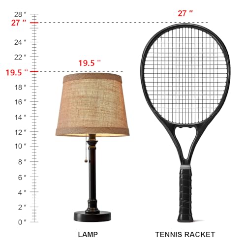 Oneach 19.5" Small Table Lamp for Bedroom - Bedside Lamps Nightstand