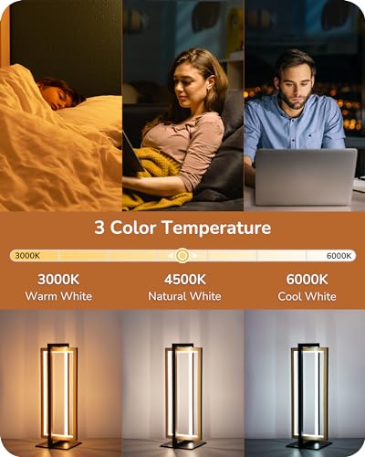 EDISHINE LED Table Lamp Set of 2 - Modern Dimmable Nightstand Lamps, Gold / 2