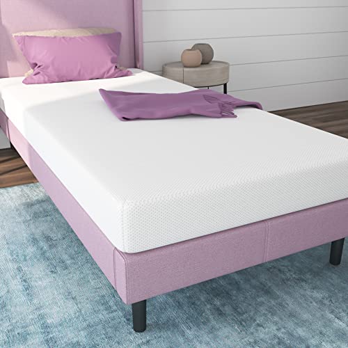 Twin 5-Inch Rainbow Memory Foam Mattress for Kids Room - White