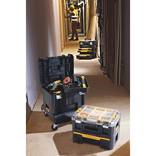 DEWALT Heavy Duty TSTAK Tool Storage Cart with 4 Wheels for Jobsite Use