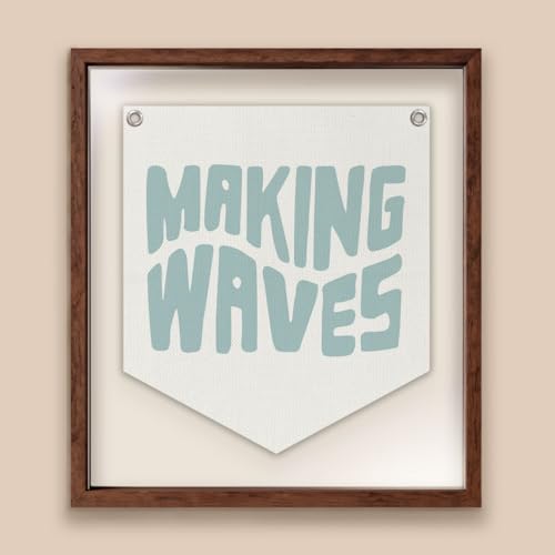 Lacama Surf Decor,Coastal Beach Room Decor Aesthetic, Making Waves Linen Banner Wall Hanging Banner Flag Decor for Coastal Surfer Room Bedroom Beach Decorations