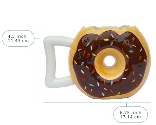 Brown Comfify Ceramic Donut Ring Coffee Mug – 14 oz