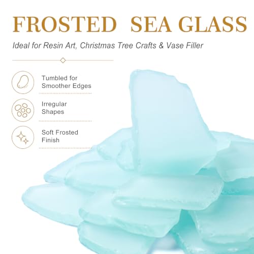 Armas Kodu 31 oz White Sea Glass Pieces 1.2–2.0 in for Crafts & Decor (White)