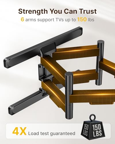 43-90 Inch Full Motion TV Wall Mount Dual Arm Adjustable Bracket - VESA Up to 800x400