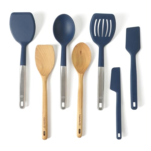 Calphalon Prime 7-Piece Silicone and Teak Wood Kitchen Tool Set,