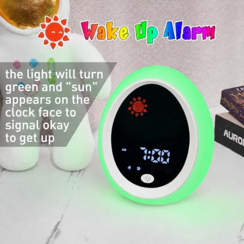 Kids Sleep Training Alarm Clock with Sun Moon Night Light & Nap Timer