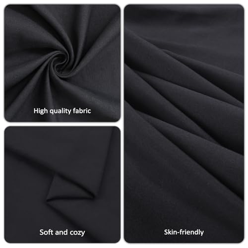 Peppily 8 Pack Black 60 x 102 Inch Rectangular Tablecloths for 6 Foot Tables