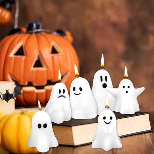 6PCS Novelty Candles, Halloween Ghost Candles, Christmas Gifts for Birthday Party, Home Decoration