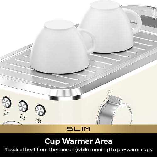 CHULUX Slim Espresso Machine with Milk Frother for Home Cappuccino - Creamy
