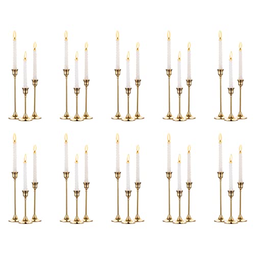 Nuptio 3 Pcs Black Candlestick Holders Taper Candles Holder Candle Stick Holder for Dining Table Halloween Candle Holders for Tapered Candles Decorative Centerpiece for Christmas Party Housewarming