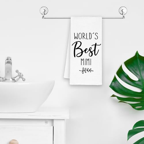 Best Mimi Gifts Kitchen Towel - Rustic Leaf Black & White 16x24in, Xmsaitar Best Mimi